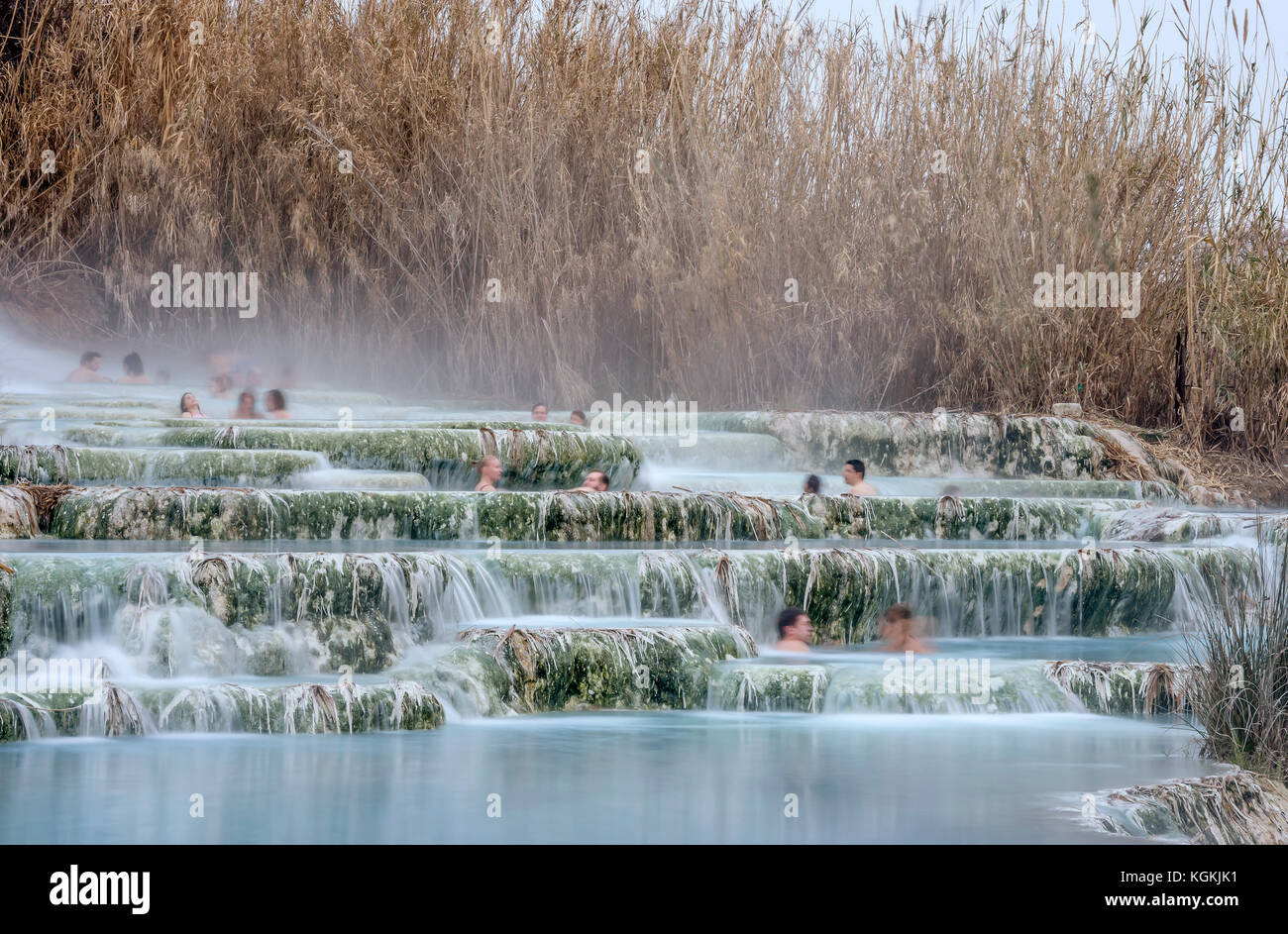 Thermalquellen in Saturnia, Toskana, Italien Stockfoto