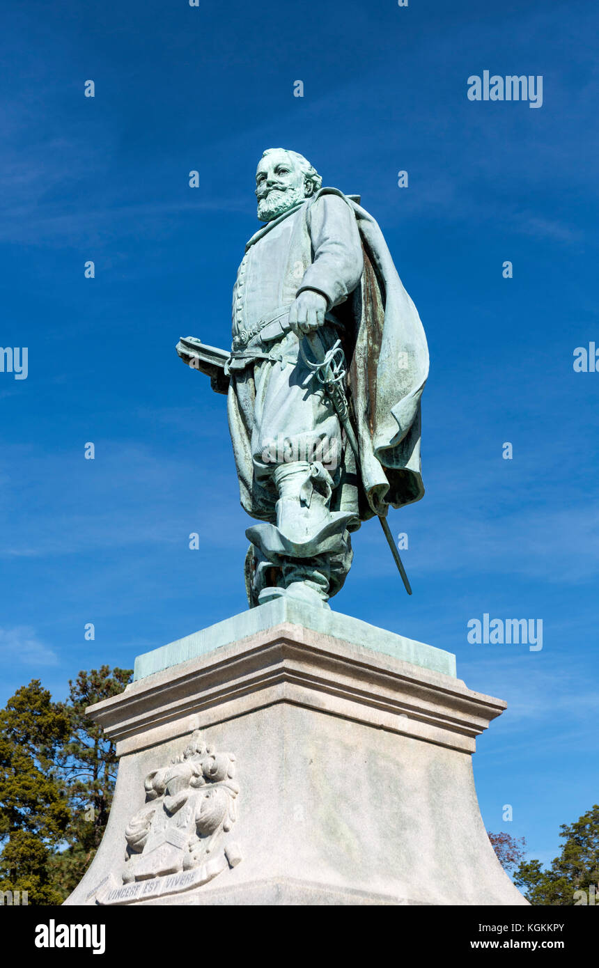 Statue von Captain John Smith im historischen Jamestown, Virginia, USA. Stockfoto