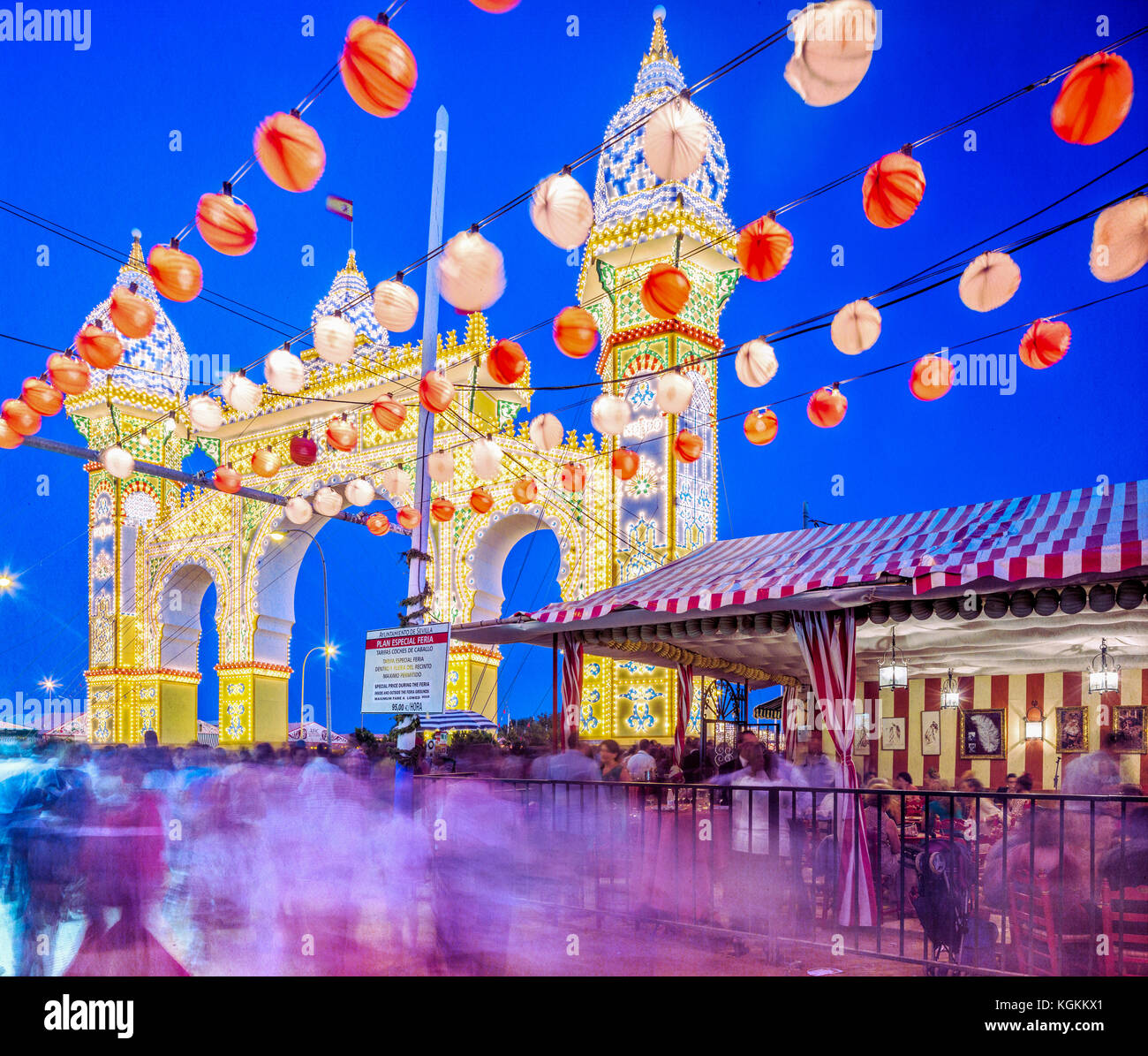 Portada de la Feria de Abril (April messe Gateway) 2014, Sevilla, Spanien Stockfoto