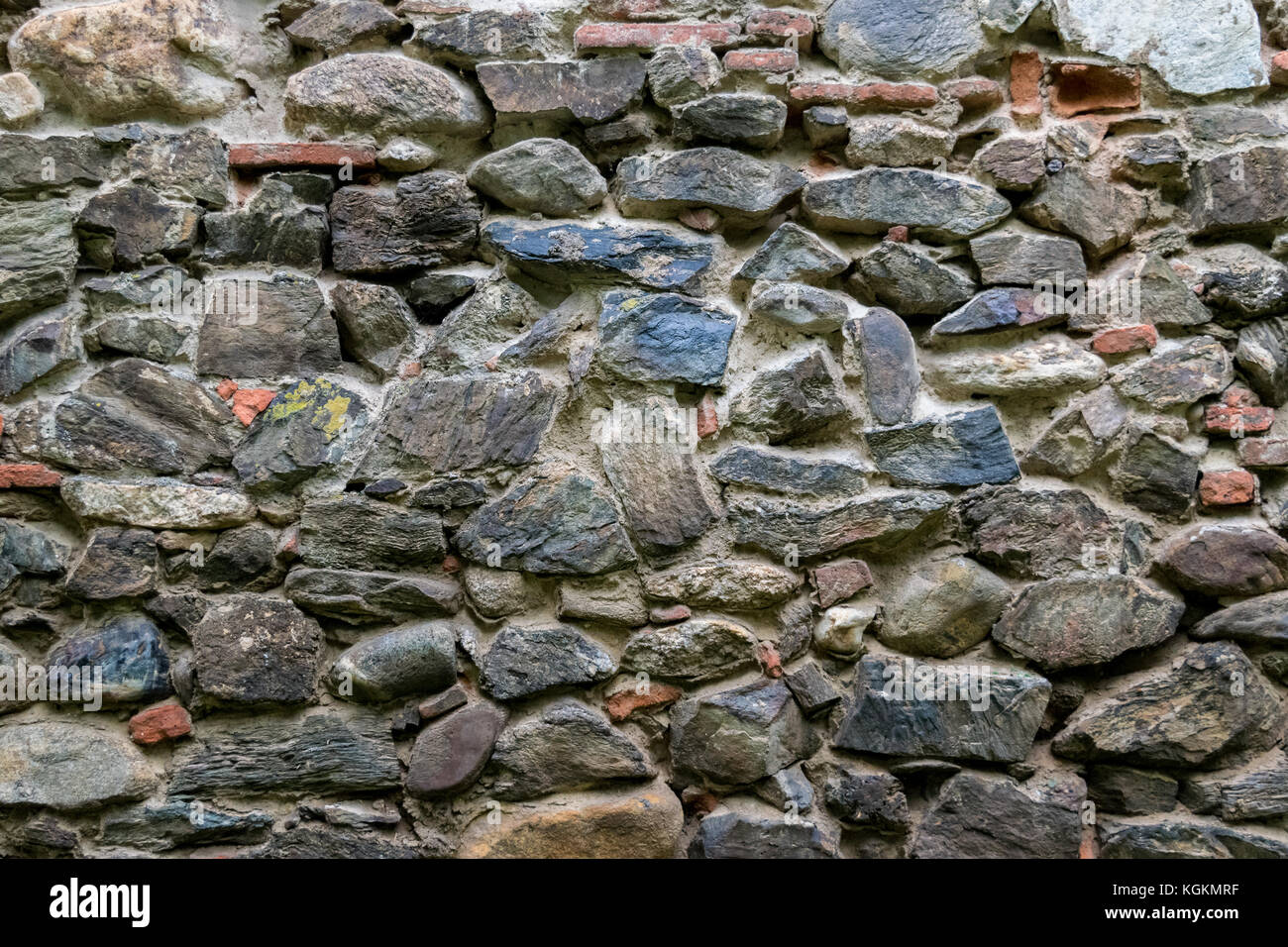 Vadim UngureanuMedieval Wand aus Stein und Ziegel, Hintergrund Textur Stockfoto