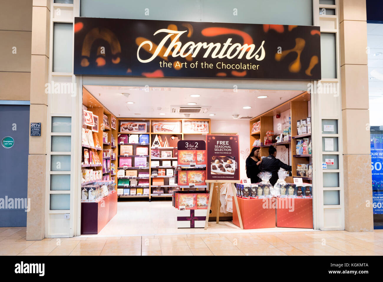 Thorntons chocolatier Store, UK. Stockfoto