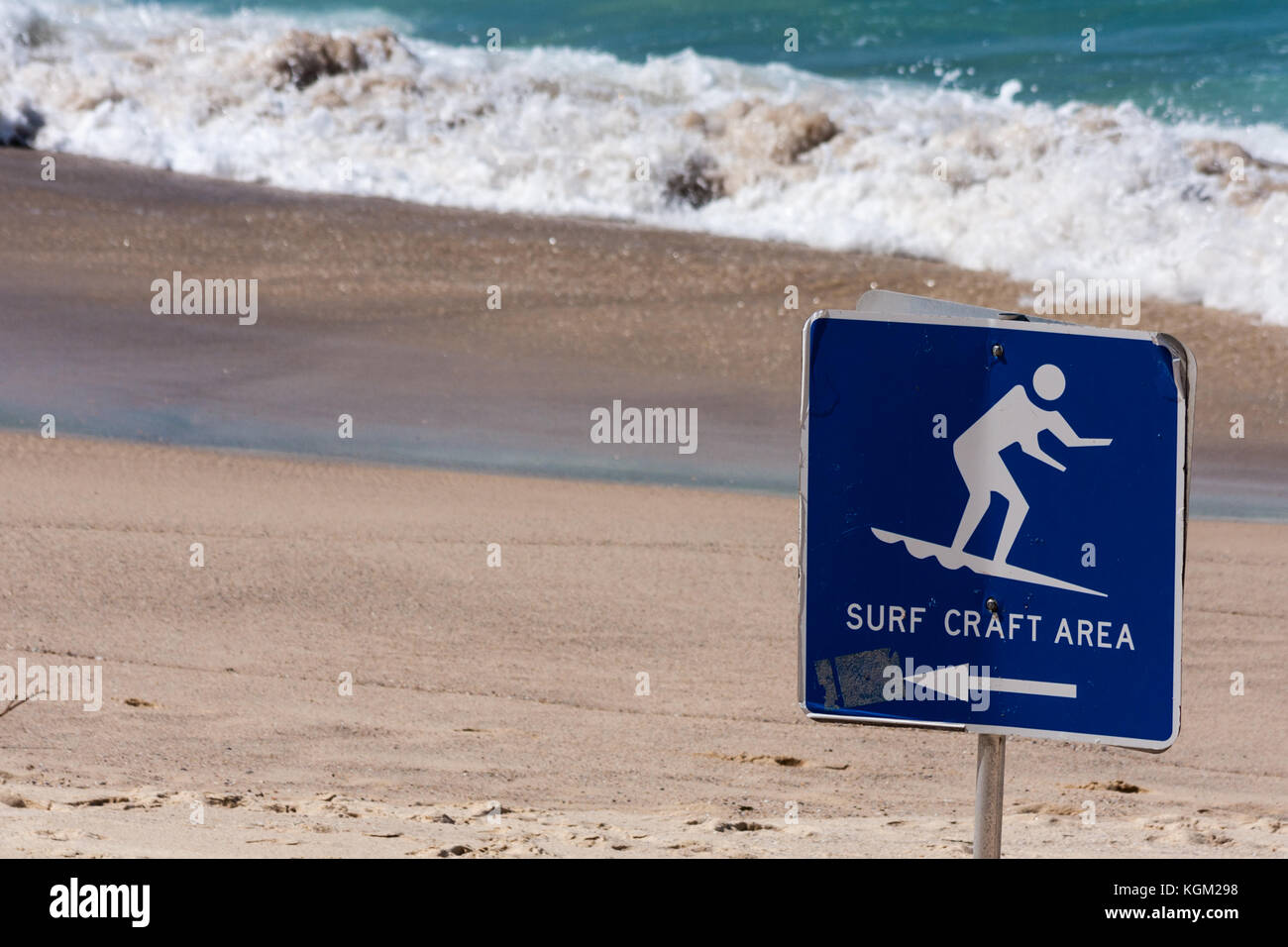 Schild surfen Handwerk Bereich auf Bronte Beach, Sydney, NSW, New South Wales, Australien Stockfoto