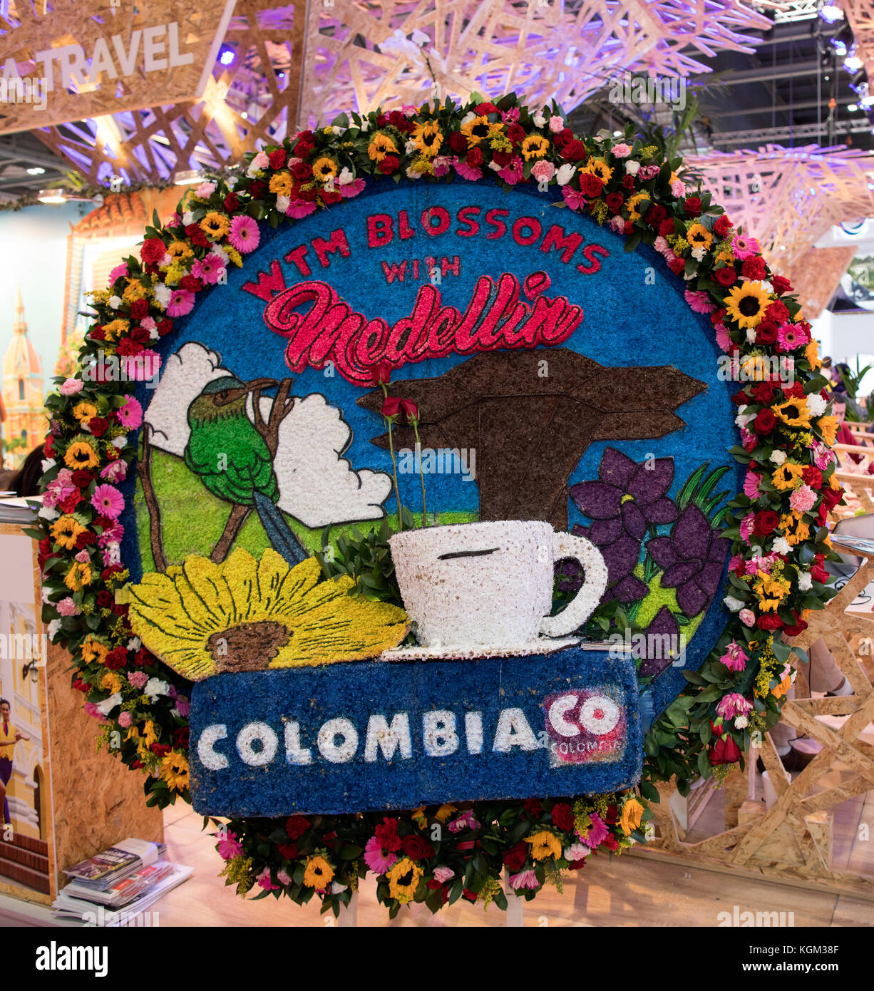 Plakat für Kolumbien Medellin London Stockfoto