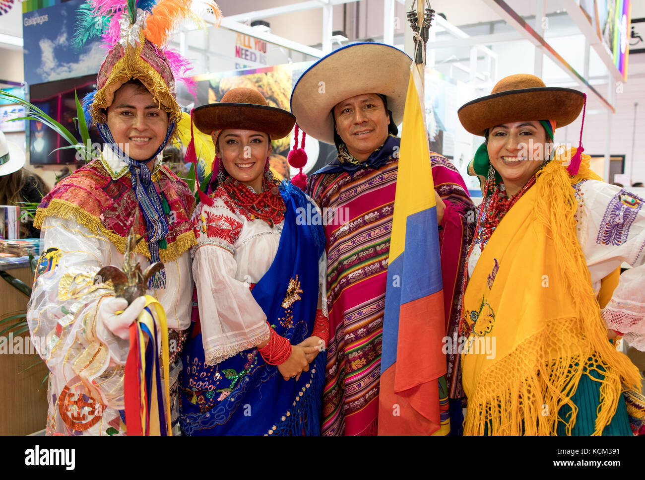 Die Menschen in der Kolumbianischen traditionelle Kleidung Stockfoto