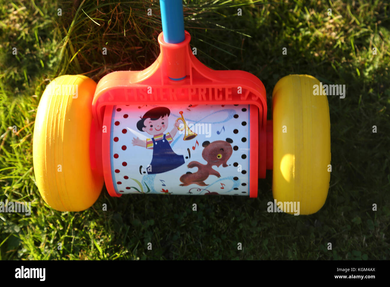 Vintage Fisher Price Schiebe musikalische Spielzeug Stockfoto