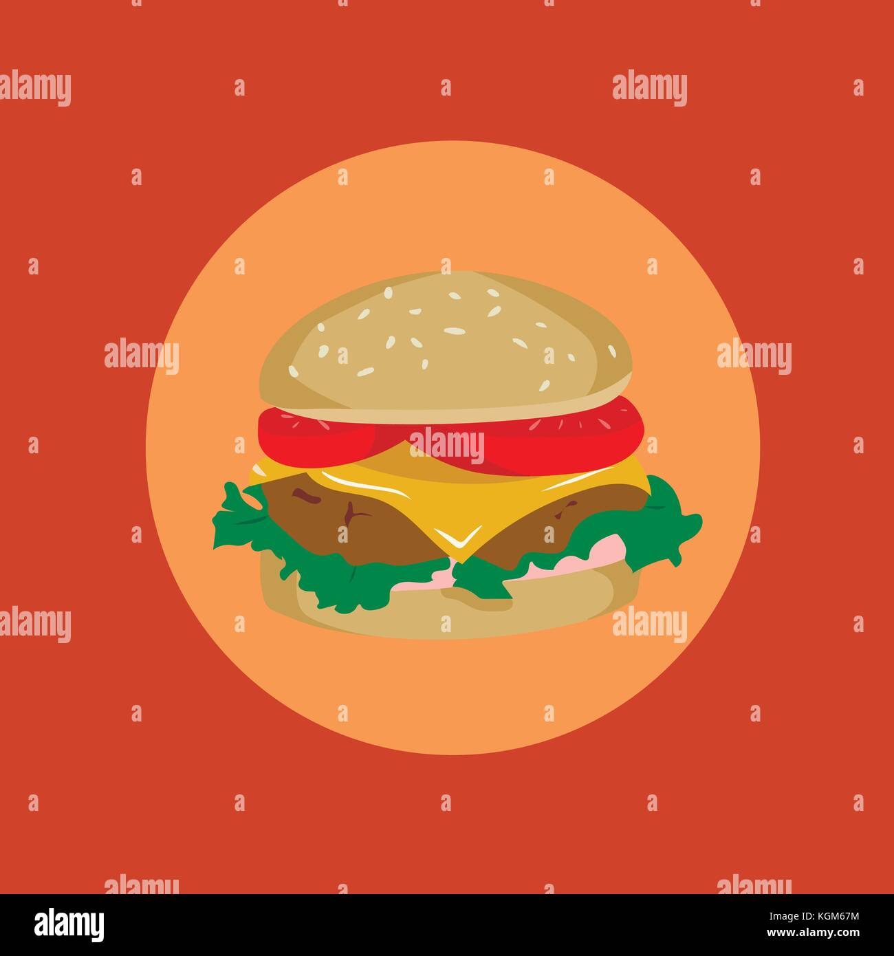 Burger Menü. Vector Illustration eines Burger. Burger House. Stock Vektor