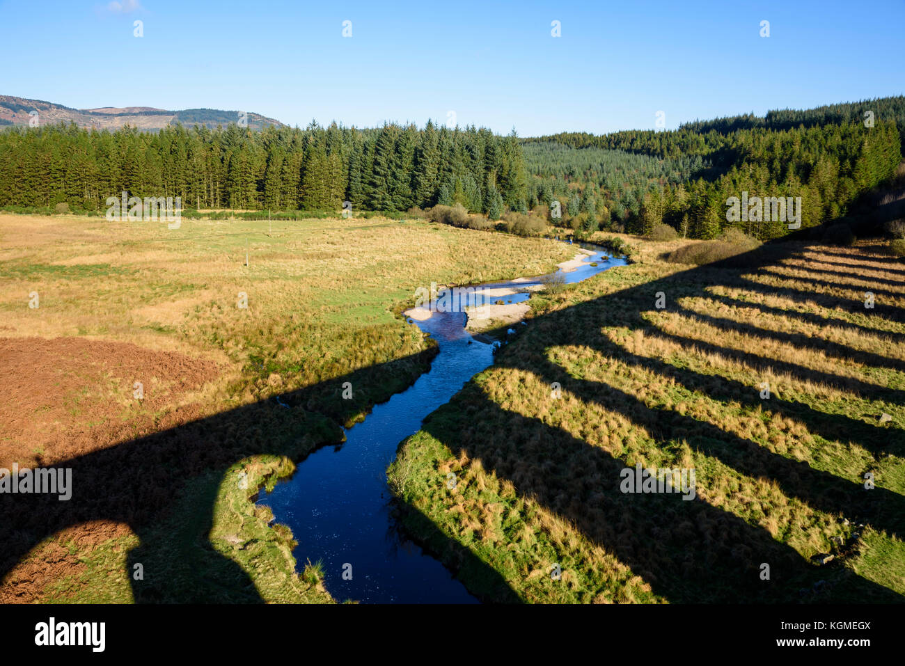 Schatten aus der Großen Wasser der Flotte Viadukt, in der Nähe der Pförtnerloge der Flotte, Dumfries and Galloway, Schottland Stockfoto