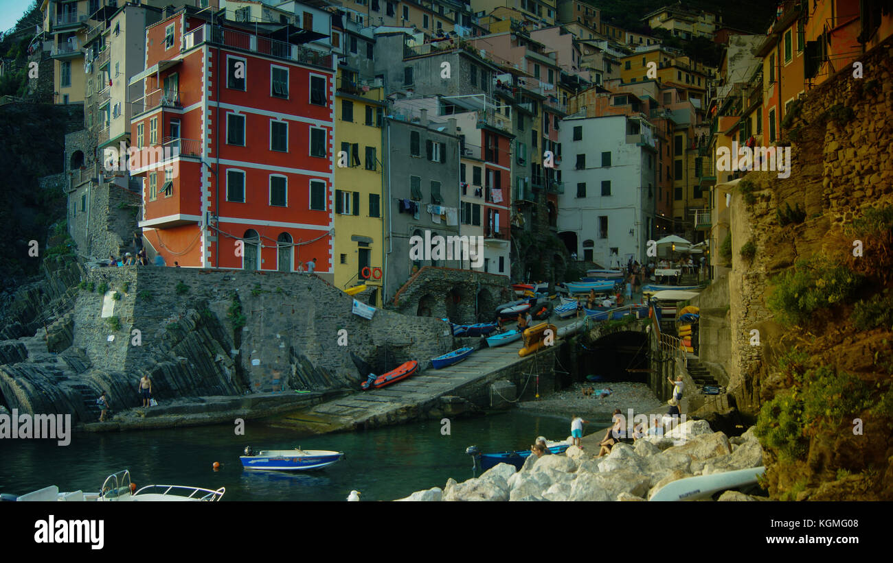 Stadt Rio Maggiore, Cinque Terre, Italien Stockfoto