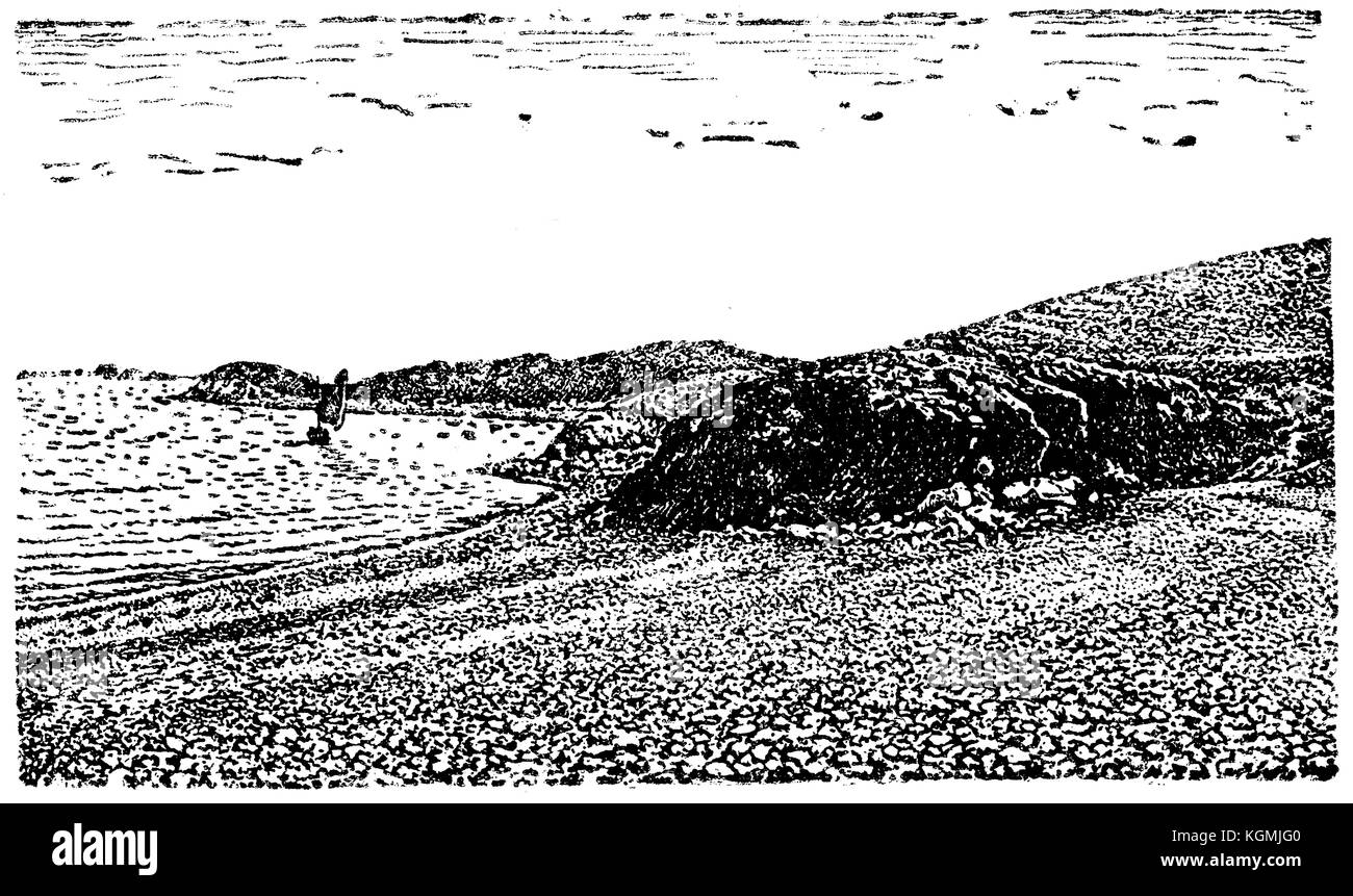 Kasachischen niedrigen Hügeln gefaltet Land Urlaub im nord-westlich von balchaschsee, semidesert Region Zentralasien - Wiedergabe der Abbildung aus den Bo Stockfoto