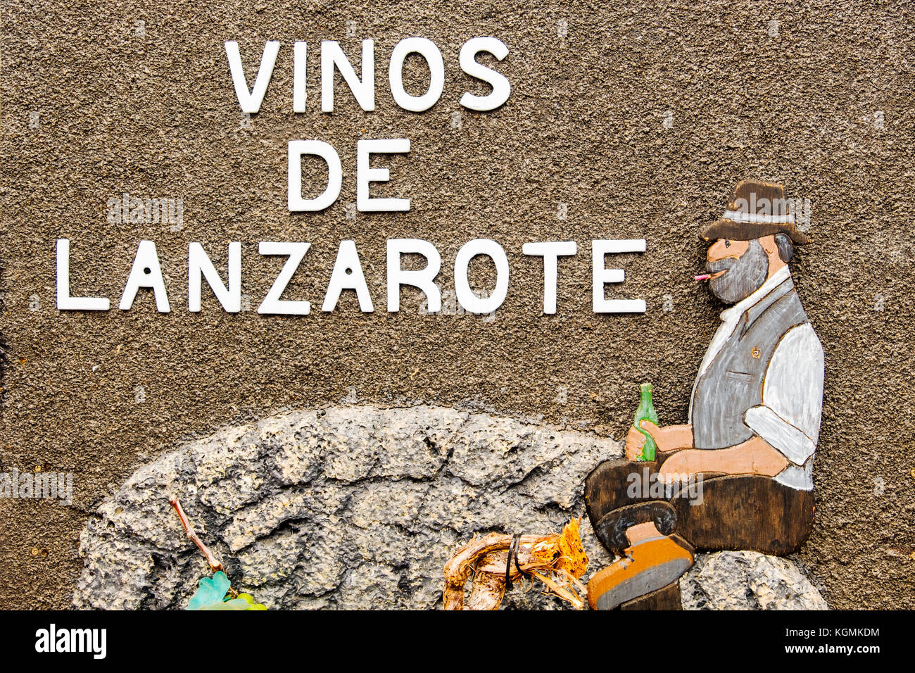 Typisches Weingeschäft, Straßenmarkt in Teguise, Lanzarote, Kanarische Inseln. Spanien Europa Stockfoto