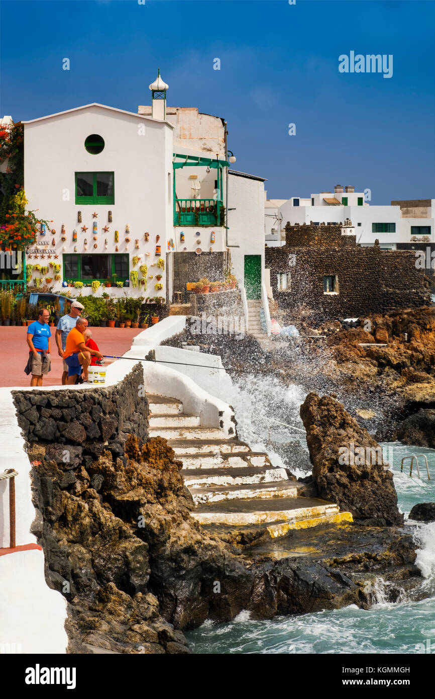 Fischerdorf, Punta Mujeres, Haria. Lanzarote Island. Kanarische Inseln Spanien. Europa Stockfoto