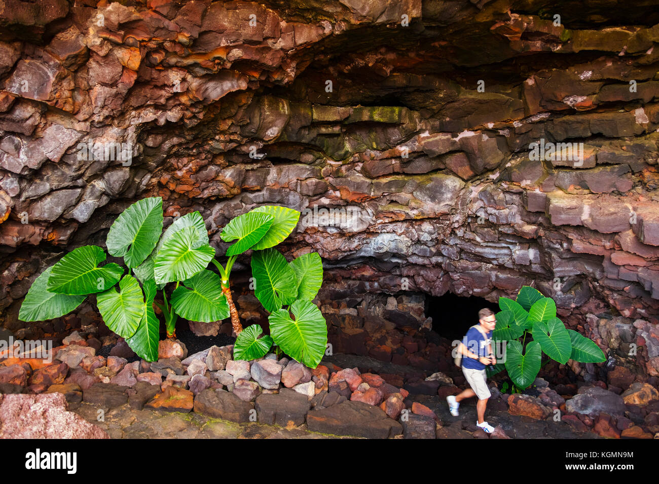 Cueva de los Verdes, unterirdische Höhle. Haria. Lanzarote Island. Kanarische Inseln Spanien. Europa Stockfoto