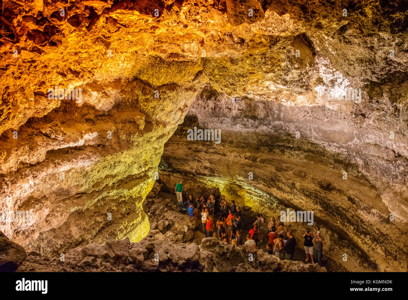 Cueva de los Verdes, unterirdische Höhle. Haria. Lanzarote Island. Kanarische Inseln Spanien. Europa Stockfoto