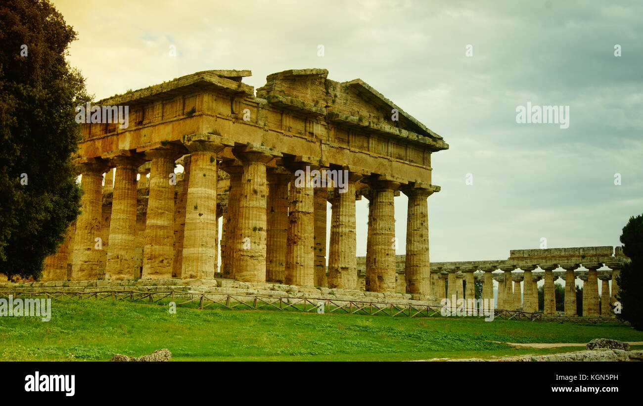 Archäologische Ruinen von Paestum, Italien Stockfoto