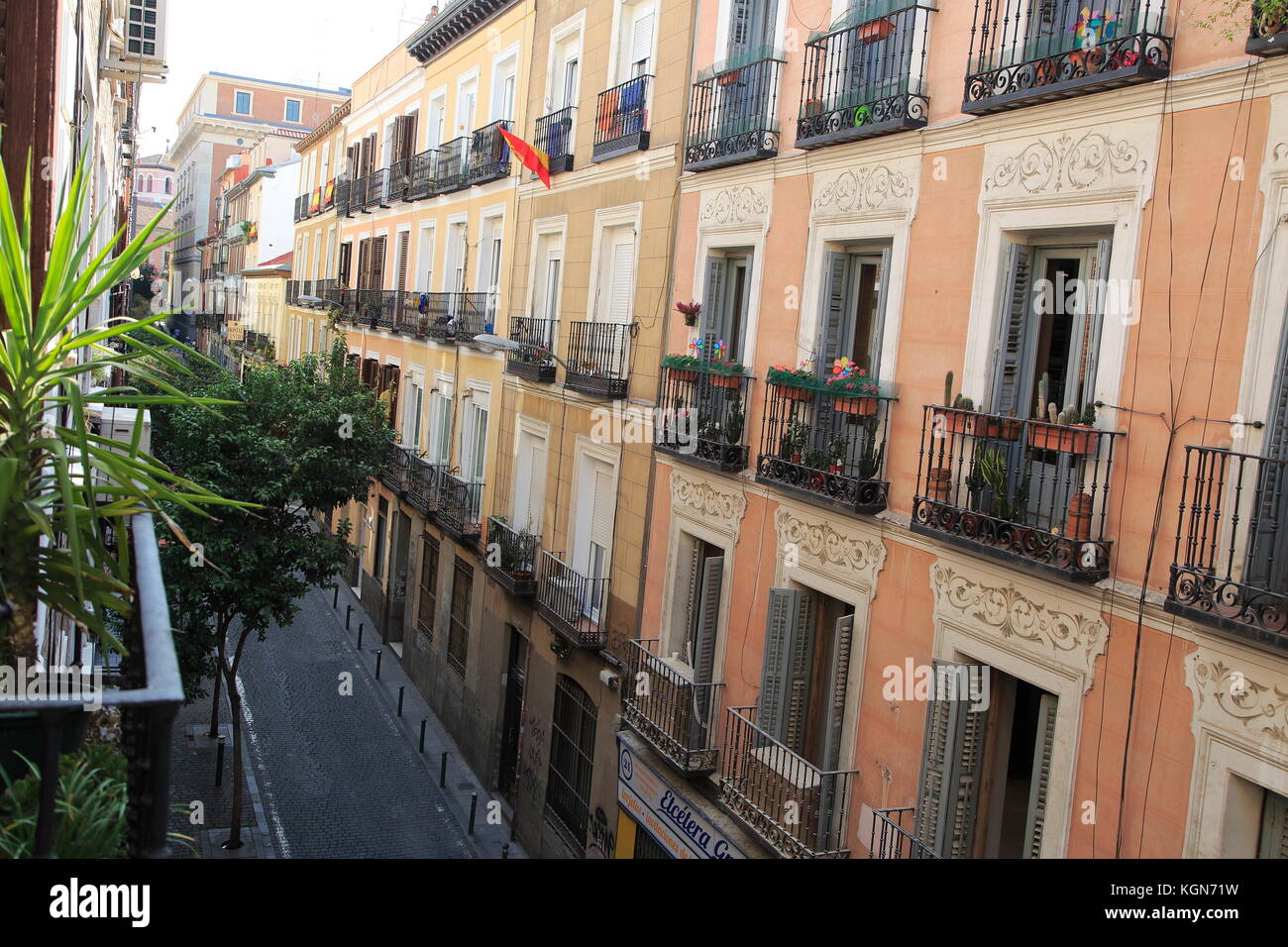 Historisches Apartment in Malasana, Stadtzentrum Madrid, Spanien Stockfoto