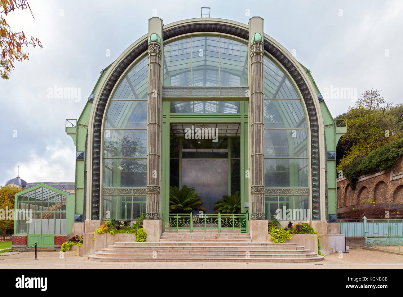 Gewächshaus, Museum der Naturgeschichte, die Pflanzen Gärten und der Großen Galerie, Paris, Frankreich. Stockfoto
