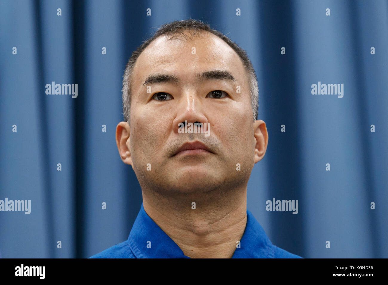 Der japanische Astronaut Soichi Noguchi nimmt am 9. November 2017 an einer Pressekonferenz im Büro der Japan Aerospace Exploration Agency (JAXA) in Tokio Teil. JAXA kündigte an, dass er ab Ende 2019 an einer sechsmonatigen Mission an Bord der Internationalen Raumstation ISS teilnehmen wird, deren Ausbildung am 20. November beginnt. Quelle: Rodrigo Reyes Marin/AFLO/Alamy Live News Stockfoto