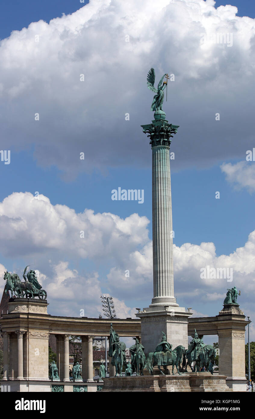 Platz berühmten Helden Denkmal budapest ungarn Stockfoto