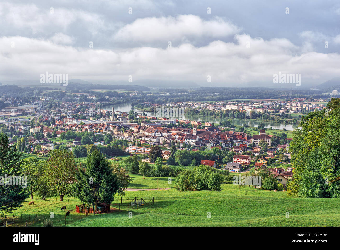 Stadtbild Klingnau (Schweiz) Stockfoto