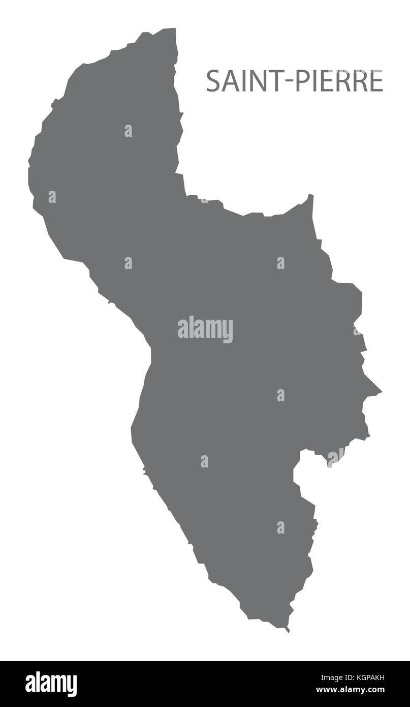 Saint-pierre Karte von Martinique Grau Abbildung silhouette Form Stock Vektor