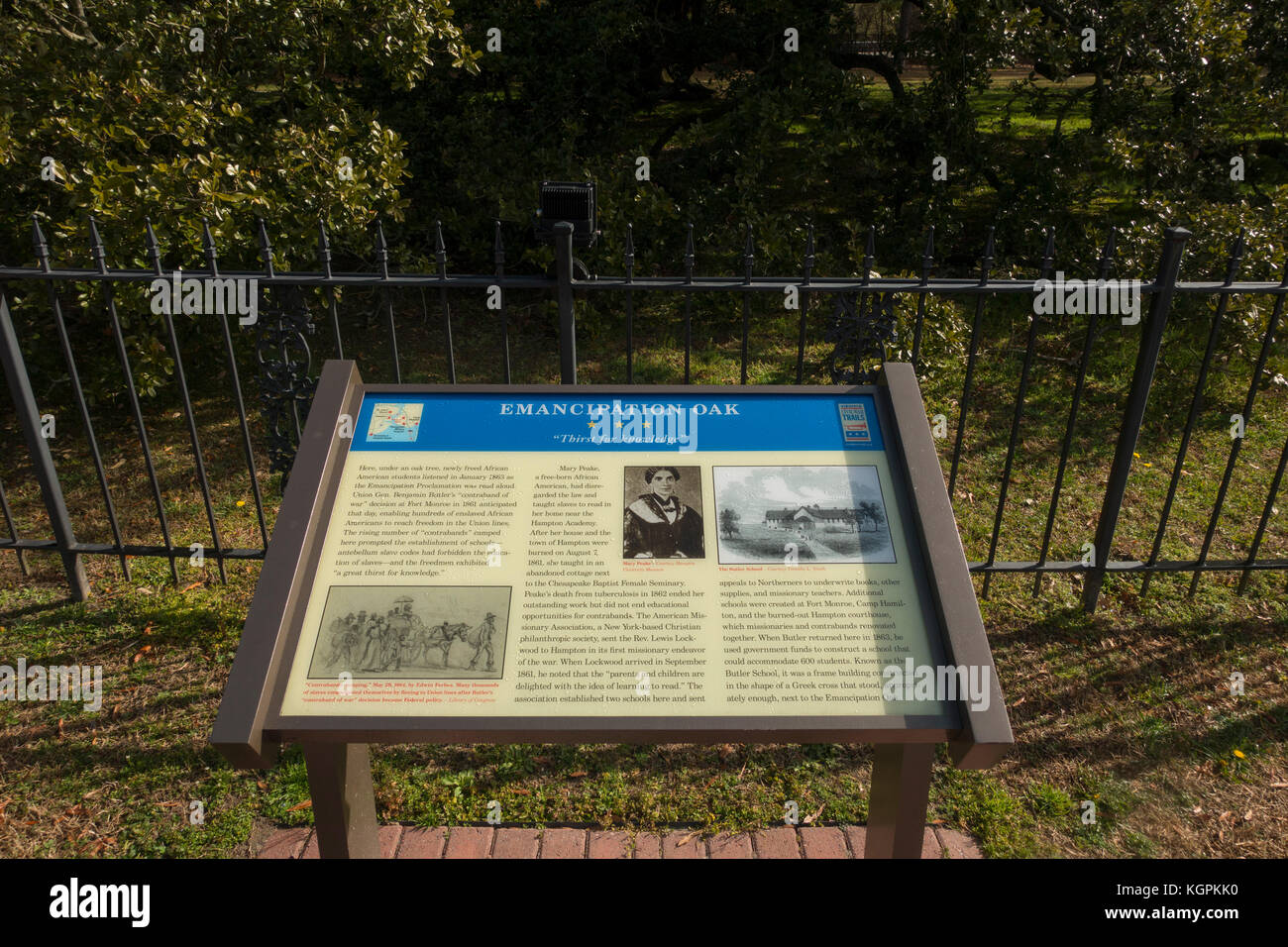 Emanzipation Eiche Baum an der Hampton University Virginia Stockfoto