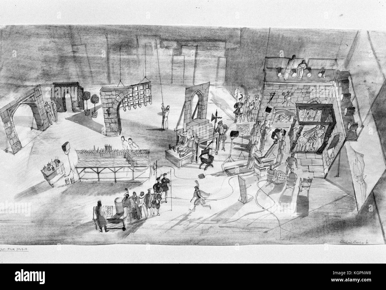 Der Spiegel knacken würde (1980) Produktion Skizzen Datum: 1980 Stockfoto