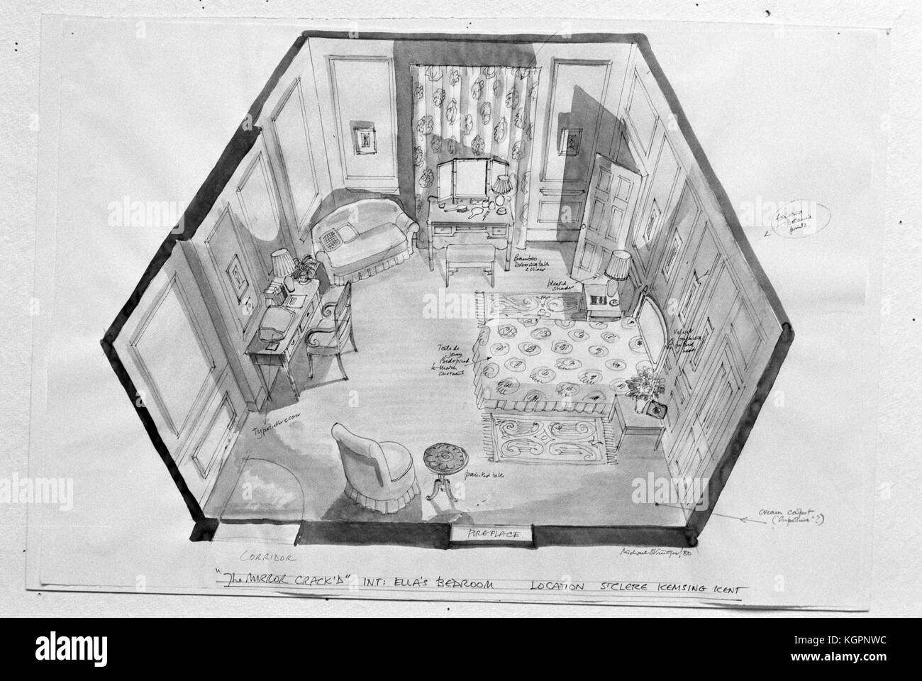 Der Spiegel knacken würde (1980) Produktion Skizzen Datum: 1980 Stockfoto