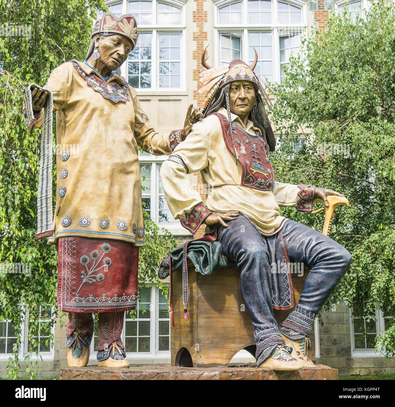 Der Dave mcgary Statue/Skulptur von "Die Entstehung der Chef' auf dem Gelände der Concordia Universität in n. d. h., Montreal, Quebec, Kanada, 2017. Stockfoto