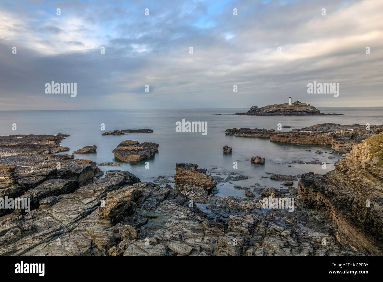 Godrevy Leuchtturm, Cornwall, England, Großbritannien Stockfoto