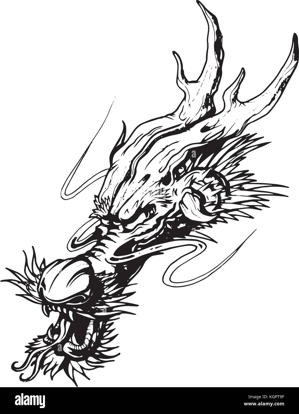 Dragon Head Logo Stock Vektor