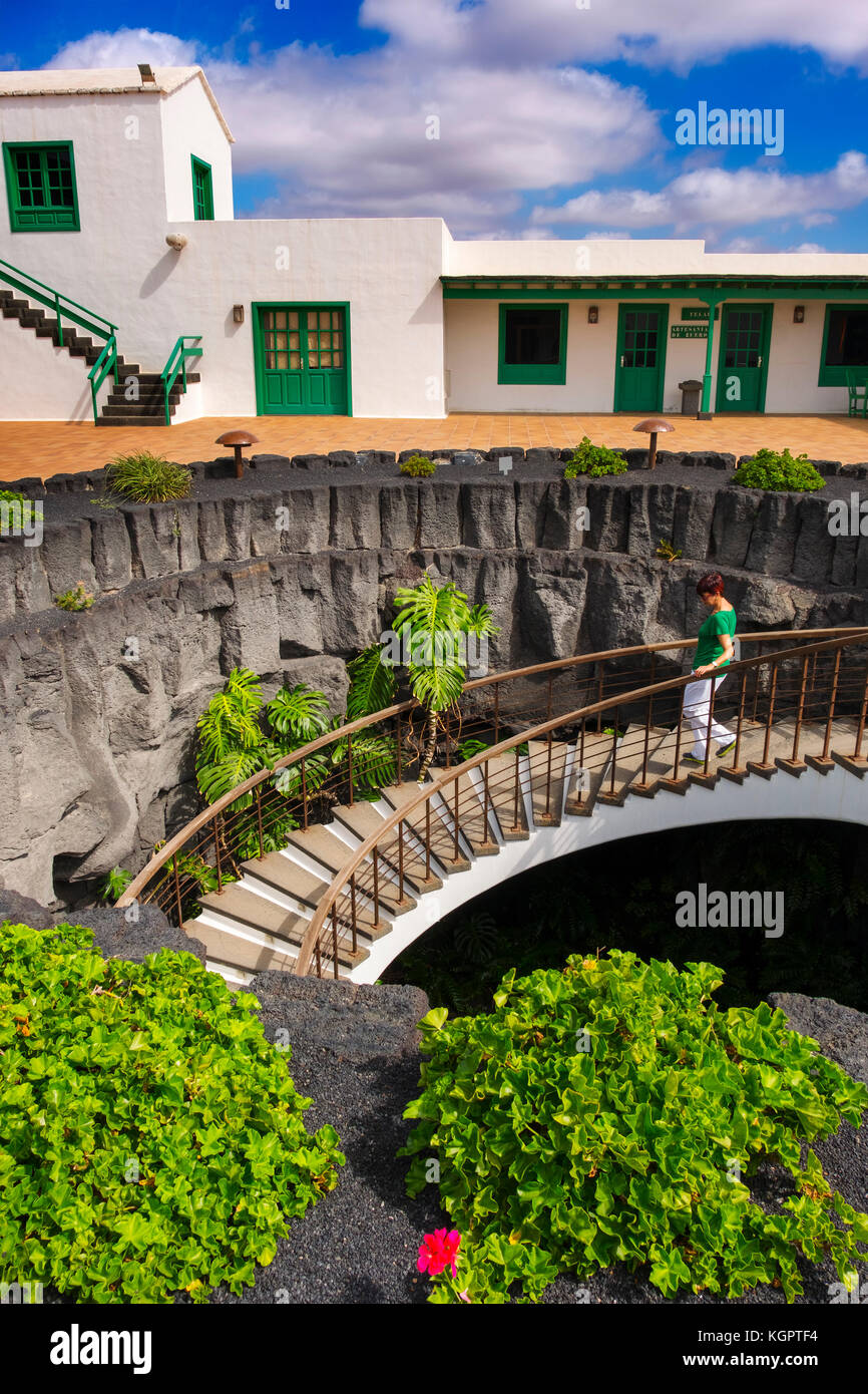 Rundtreppe. Casa Museo del Campesino, Denkmal für den Bauern. Geschaffen von César Manrique. San Bartolome. Lanzarote Island, Kanarische Inseln, Spai Stockfoto