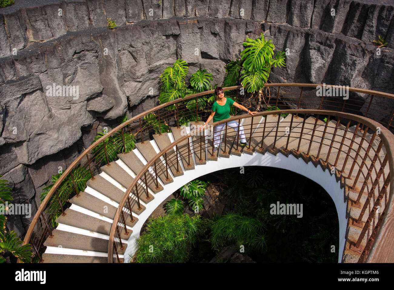 Rundtreppe. Casa Museo del Campesino, Denkmal für den Bauern. Geschaffen von César Manrique. San Bartolome. Lanzarote Island, Kanarische Inseln, Spai Stockfoto