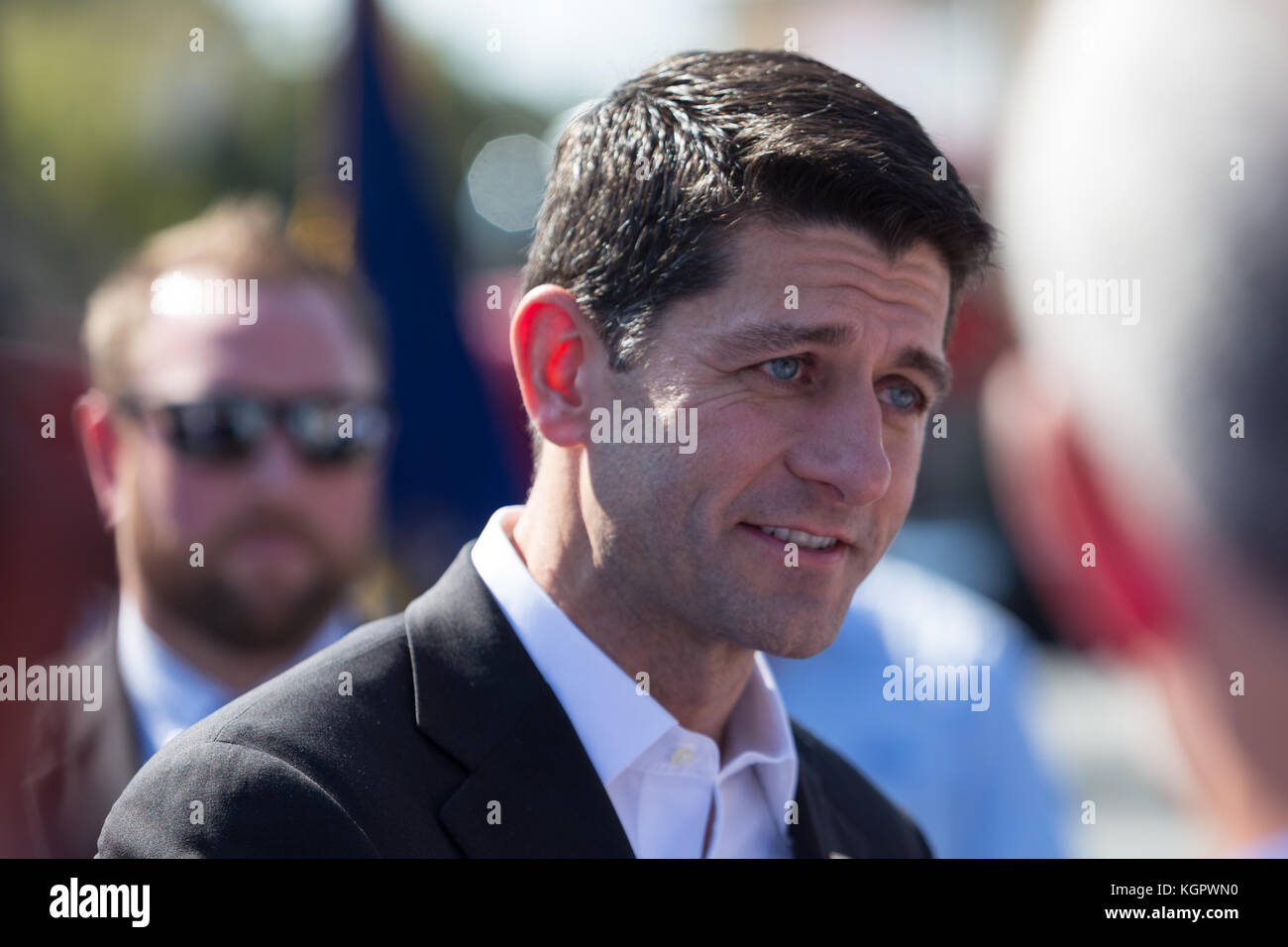 Rheems, PA, USA - Oktober 6, 2016: us House Speaker Paul Ryan spricht auf eine Kampagne Stop für Lloyd smucker, der republikanische Kandidat für die US-Vertreter. Stockfoto