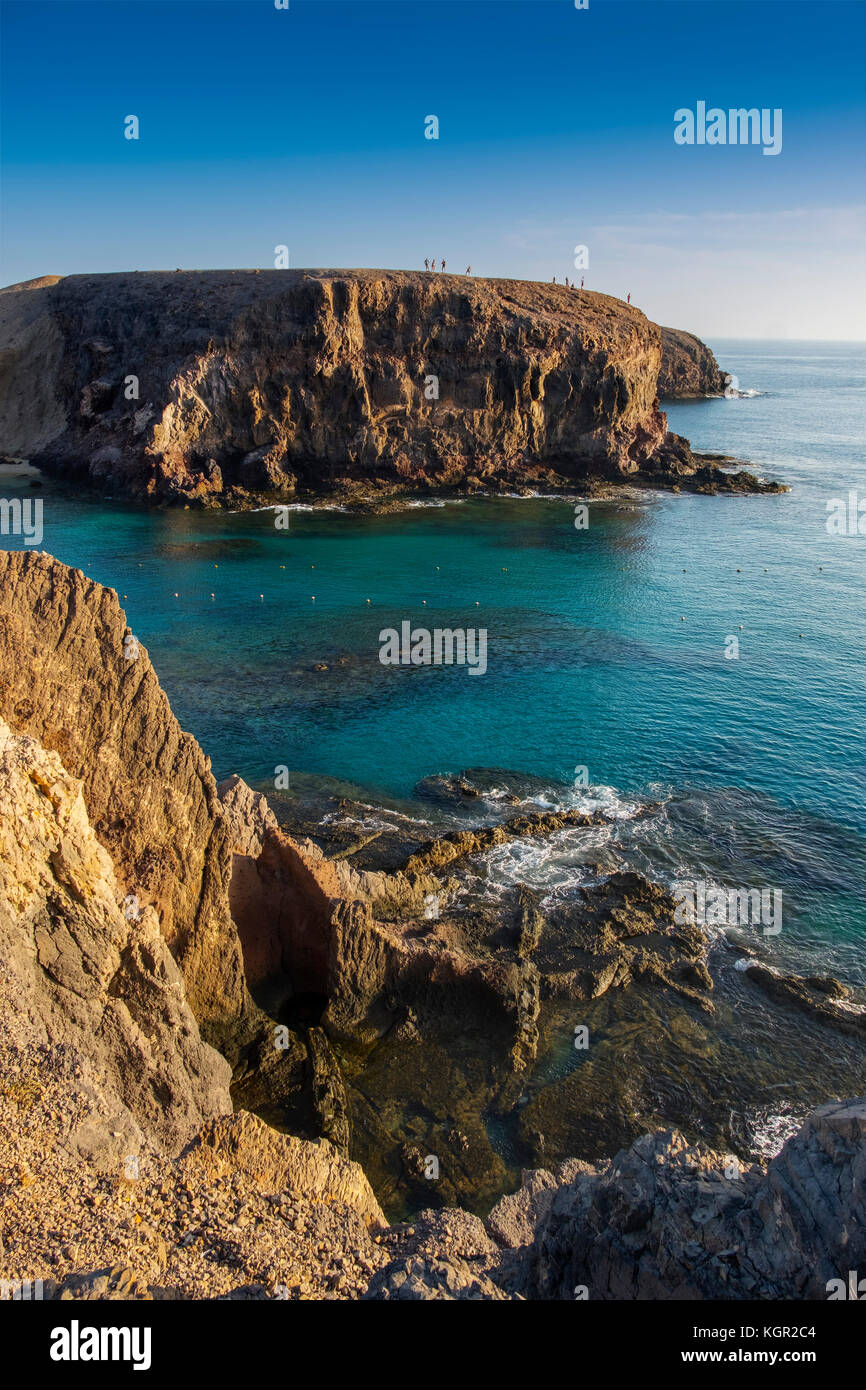 Strand Punta de Papagayo, Playa Blanca. Lanzarote Island. Kanarische Inseln Spanien. Europa Stockfoto