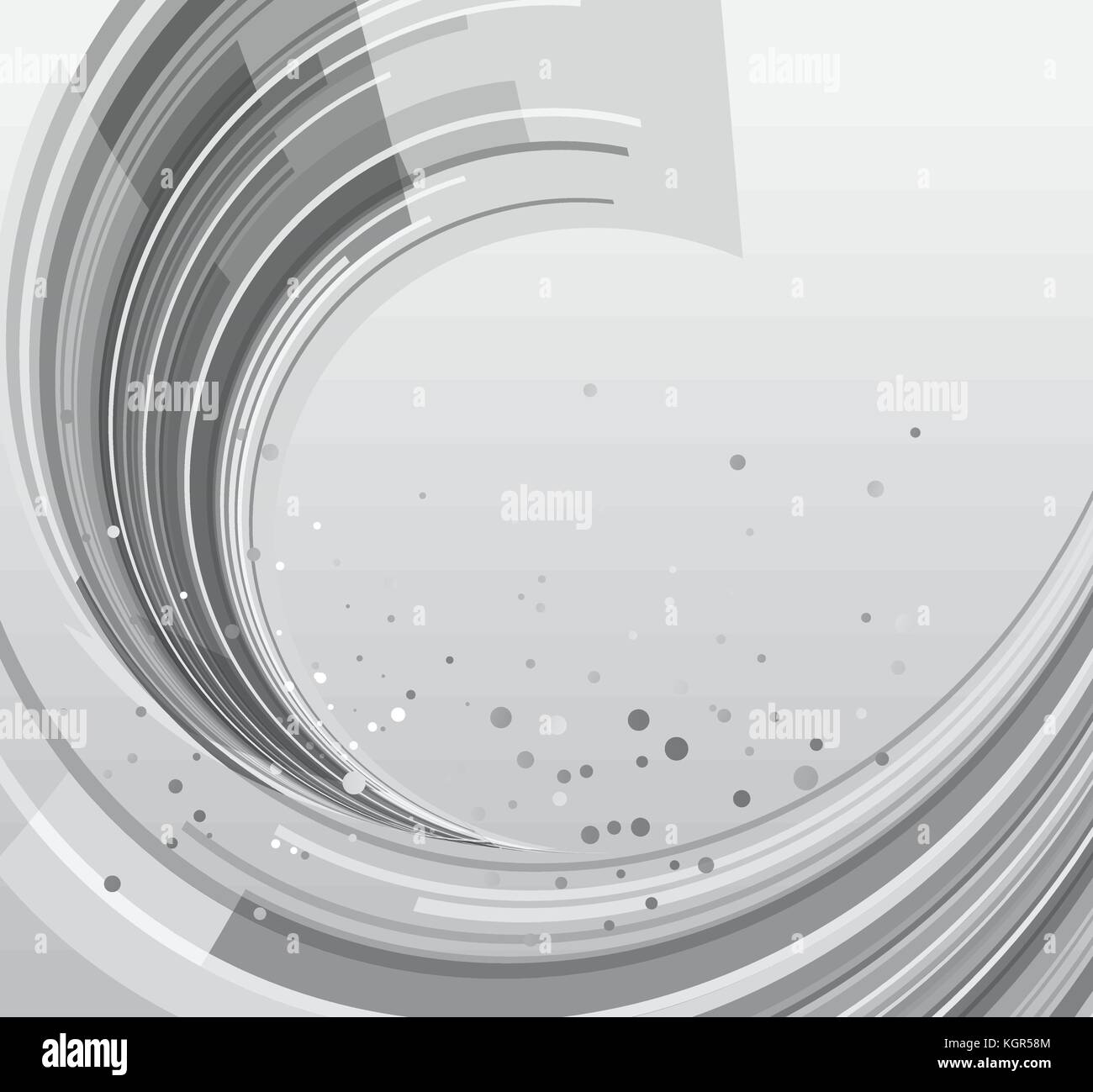 Abstrakte gerundet silver Hintergrund, Schwarzweiß-Vorlage Stock Vektor