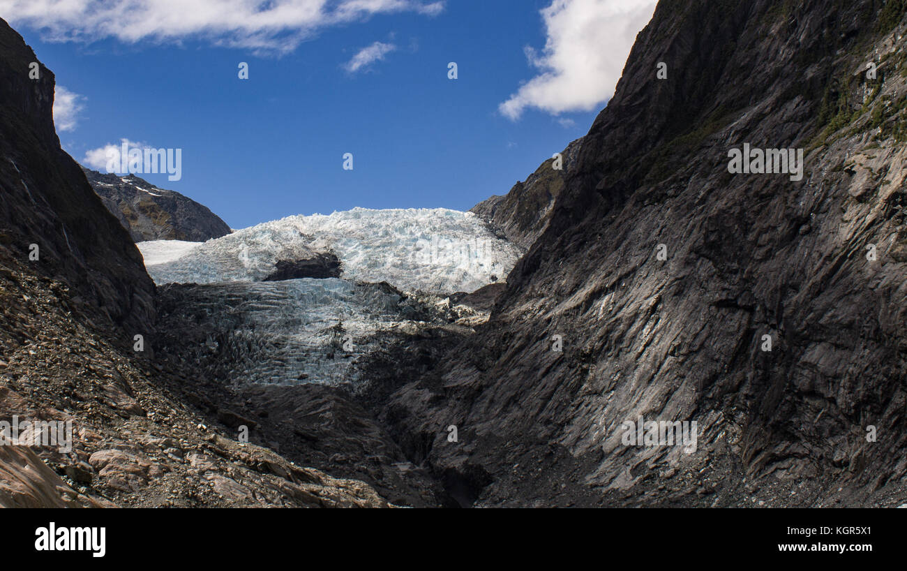 Franz Josef Glacier Rand des Eises in South Island, Neuseeland Stockfoto