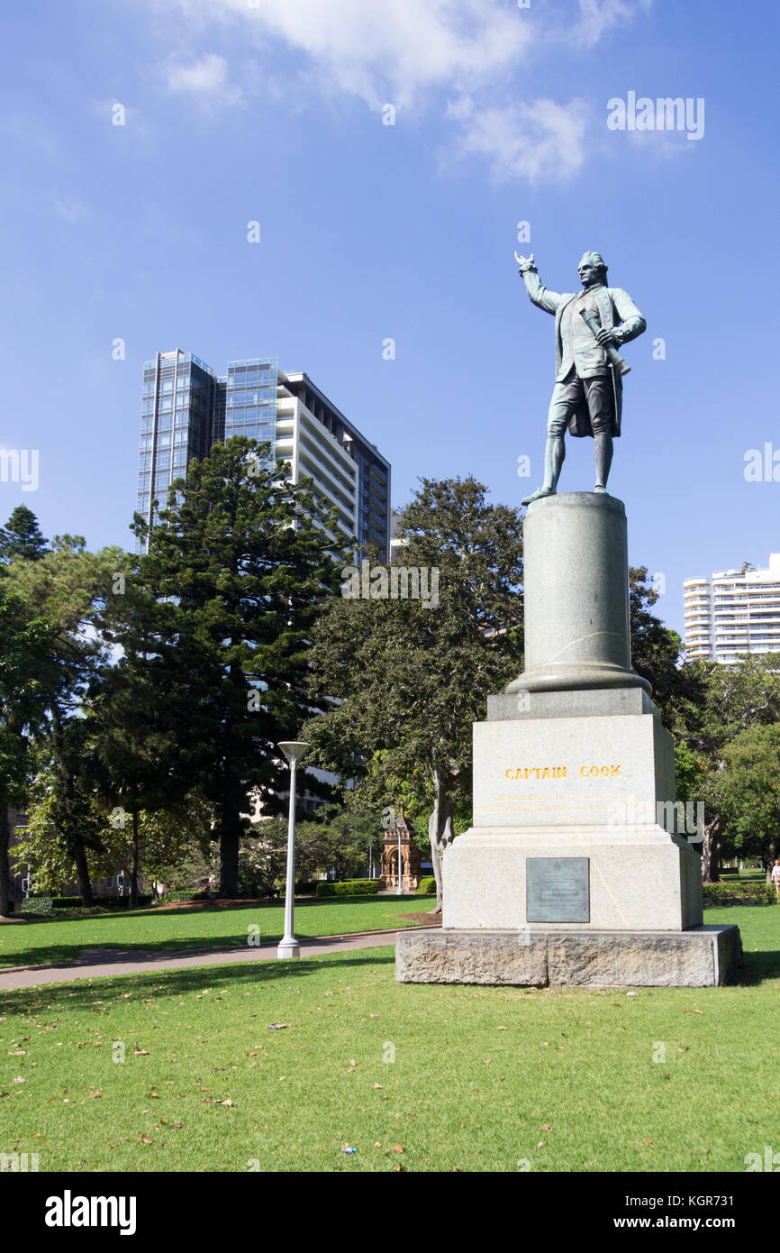 Statue von Captain James Cook, Hyde Park, Sydney, Australien Stockfoto