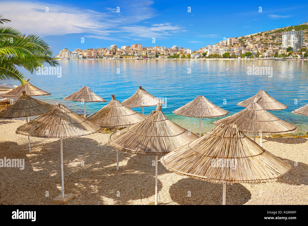 Albanien - Saranda city Beach Stockfoto