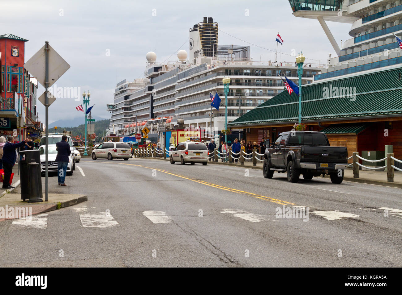 Das kreuzfahrtschiff Eurodam in Ketchikan, Alaska angedockt Stockfoto