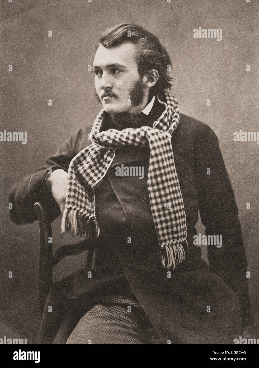 Porträt des französischen Künstlers Paul Gustave Louis Christophe Doré, 1832-1883, aufgenommen um 1855 vom französischen Fotografen Gaspard-Félix Tournachon, 1820-1910, besser bekannt unter seinem Pseudonym Nadar. Stockfoto