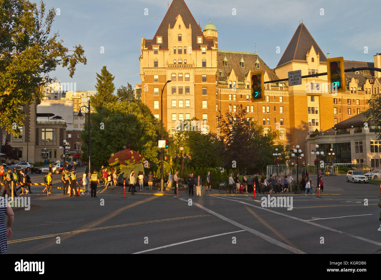 Die Empress Hotel in Vancouver, British Columbia, Kanada am späten Nachmittag Licht. Stockfoto