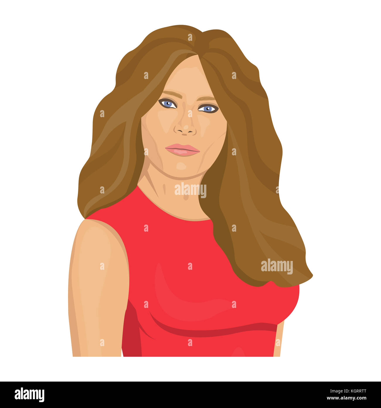 November 10, 2017: Redaktionelle Illustration eines Portrait der First Lady der usa Melania trump auf weißem Hintergrund - die Frau des Präsidenten der Stockfoto