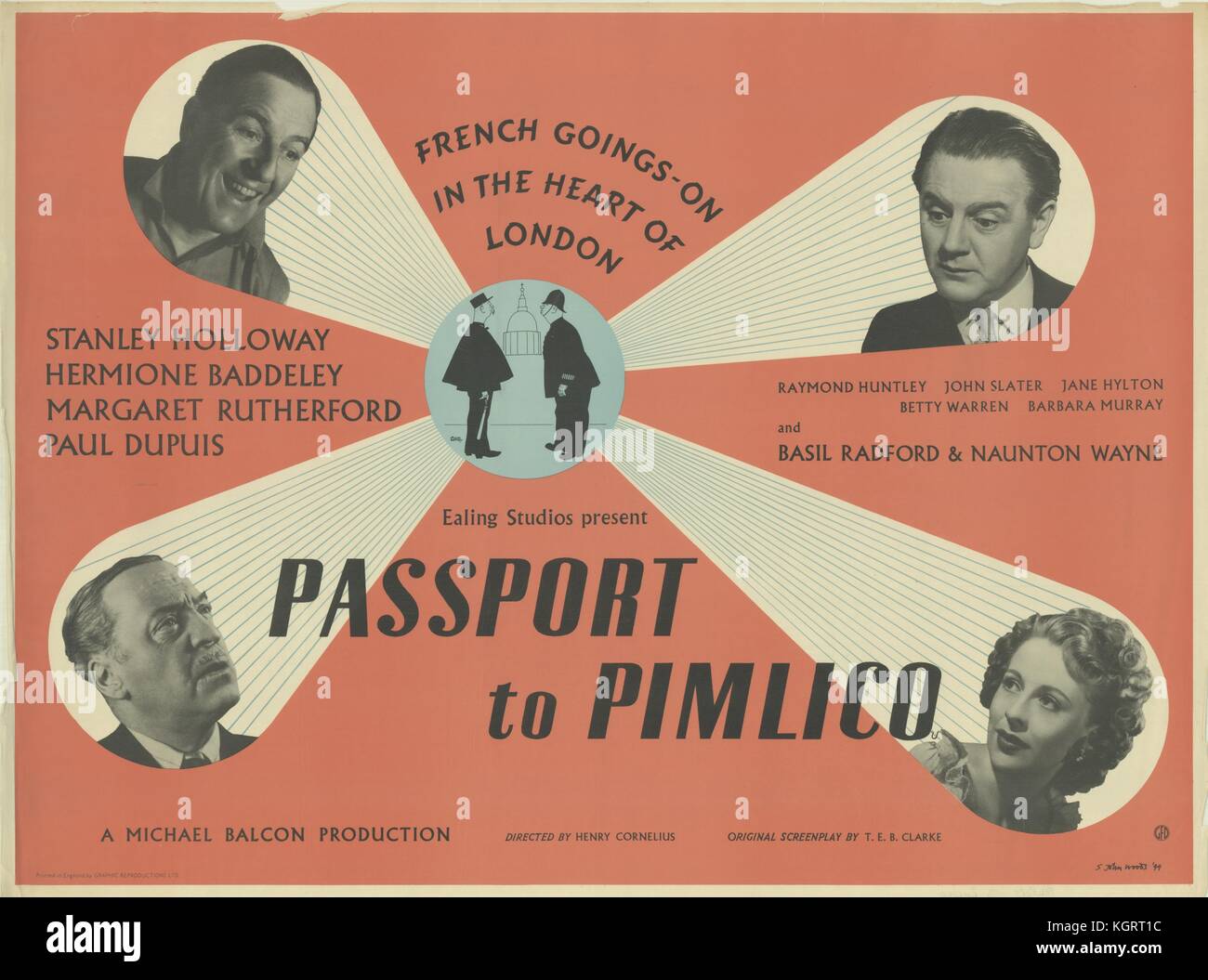 Passport to Pimlico Filmplakat (1949) Stockfoto
