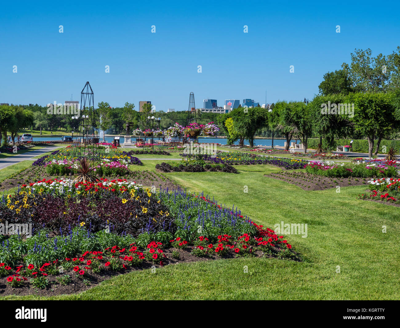 Queen Elizabeth II Gärten, Wascana Centre, Regina, Saskatchewan, Kanada. Stockfoto