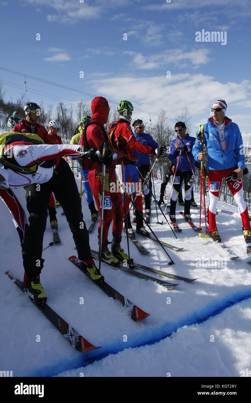 Skimountaineering Wm Tromsø, Randonee Racing Stockfoto