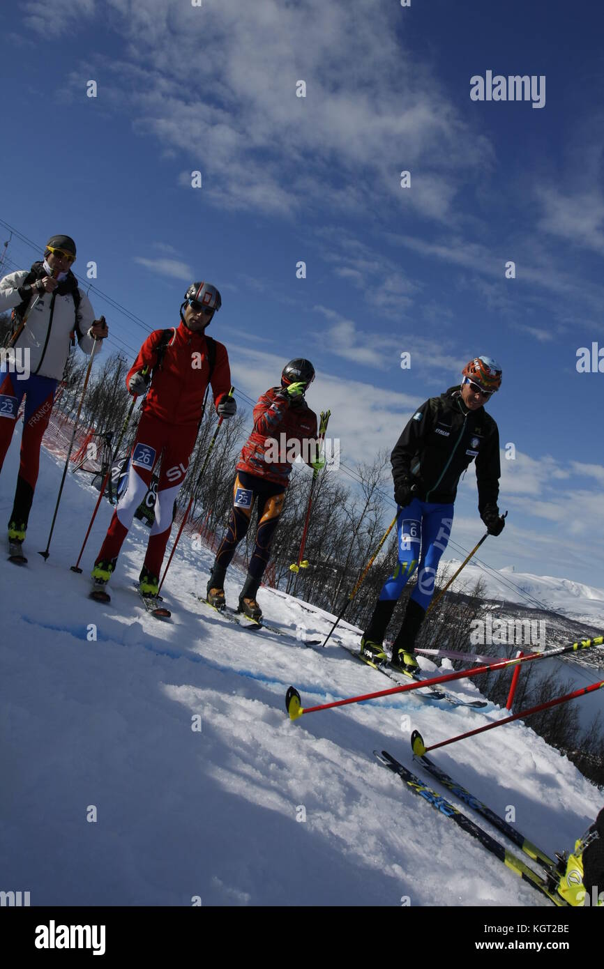 Skimountaineering Wm Tromsø, Randonee Racing Stockfoto