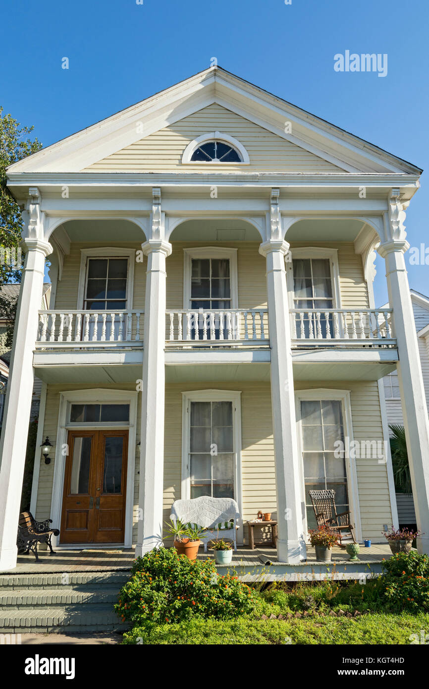 Texas, Galveston, east end Historic District, Residence Stockfoto
