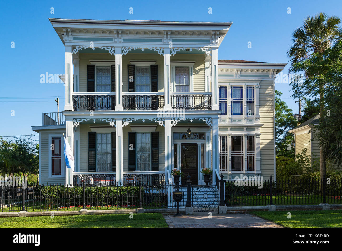 Texas, Galveston, east end Historic District, Residence Stockfoto