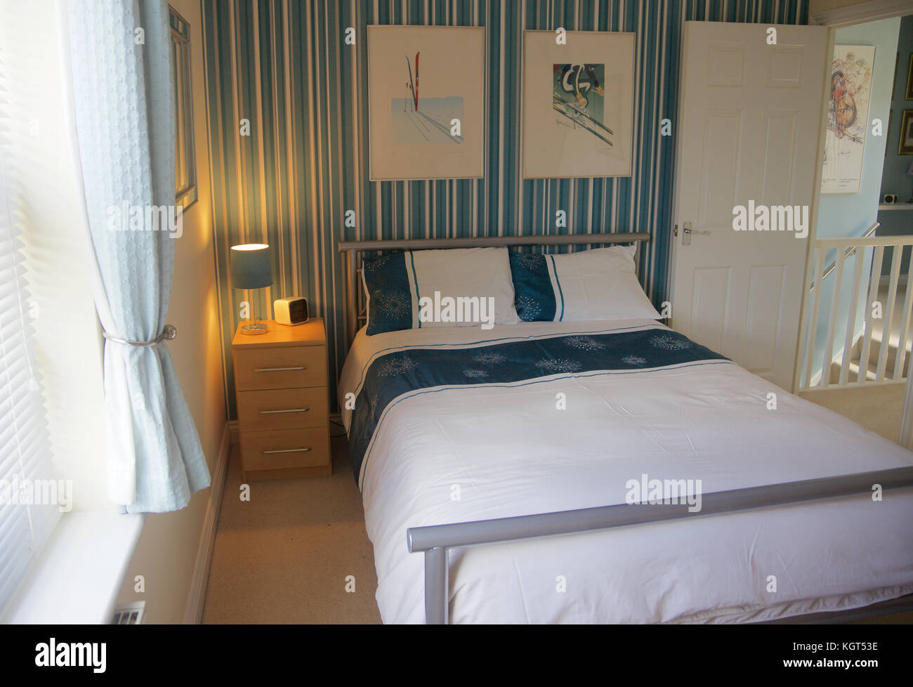 Ein modernes Schlafzimmer in England Stockfoto