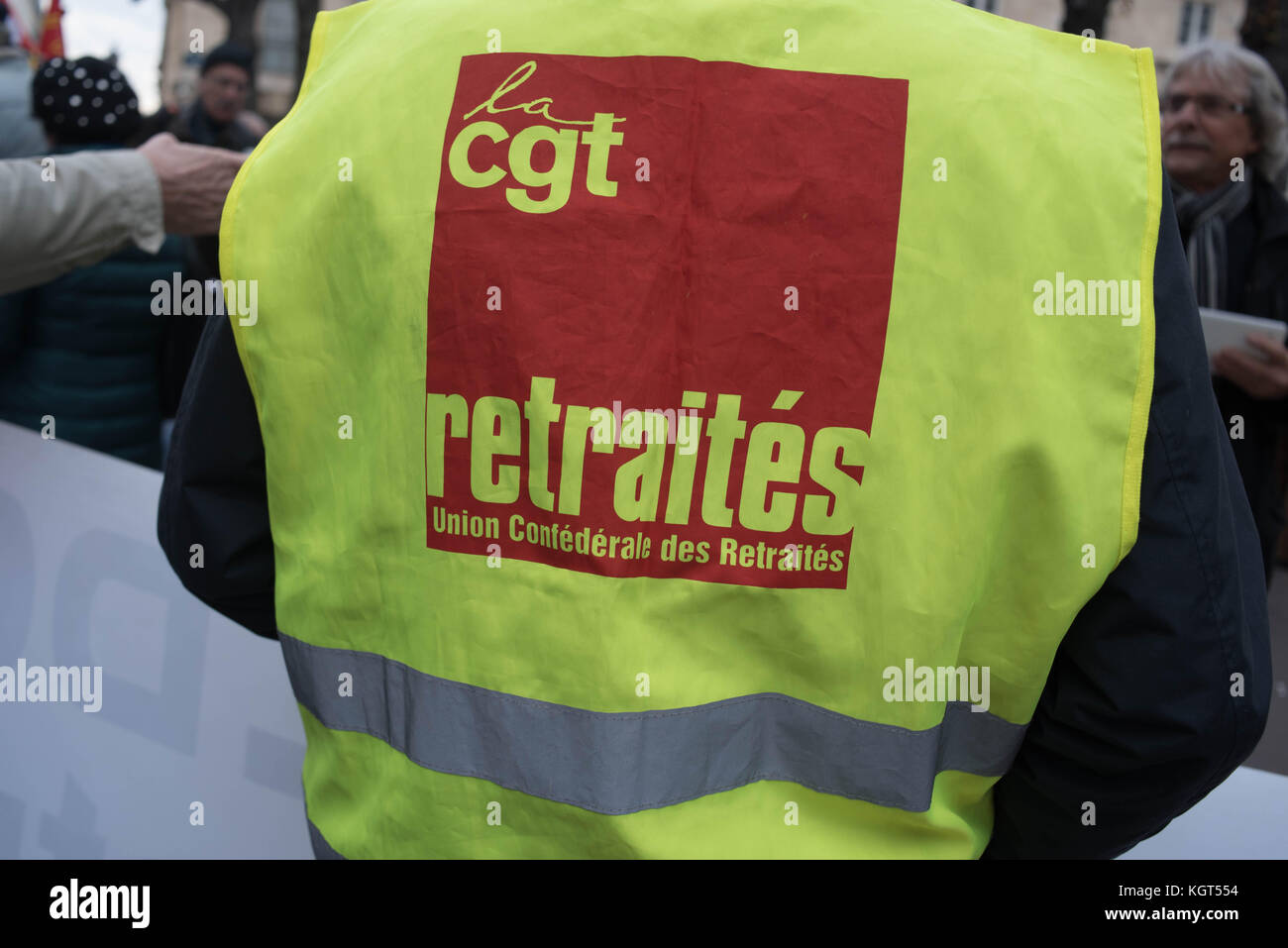 Paris: Versammlung - Kaufkraft der Rentner Stockfoto